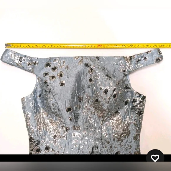 Sparkling off-the-shoulder seamed mermaid gown designed by Mac Duggal - Picture 8 of 14